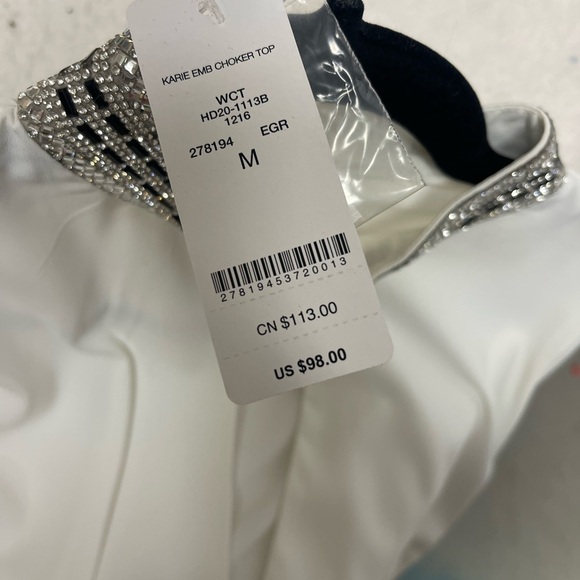 Bebe Embellished Keyhole Long Sleeve Top - Picture 10 of 10